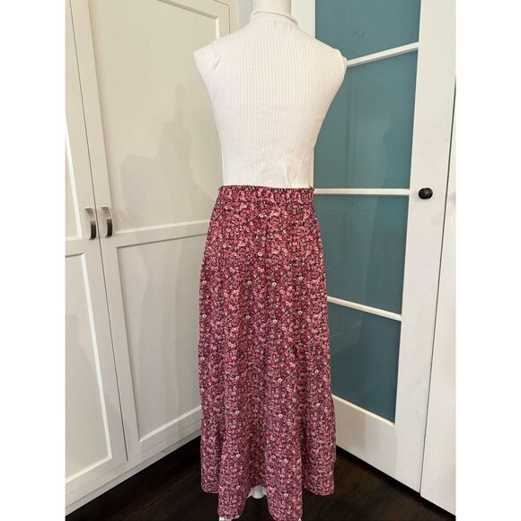 Vero Moda Women's Floral Elastic Waist Pull-on Maxi Skirt Pink Medium - Picture 2 of 7